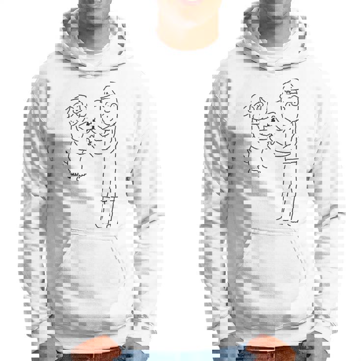 デコピンと大谷さん 手を繋ぐ パーカー