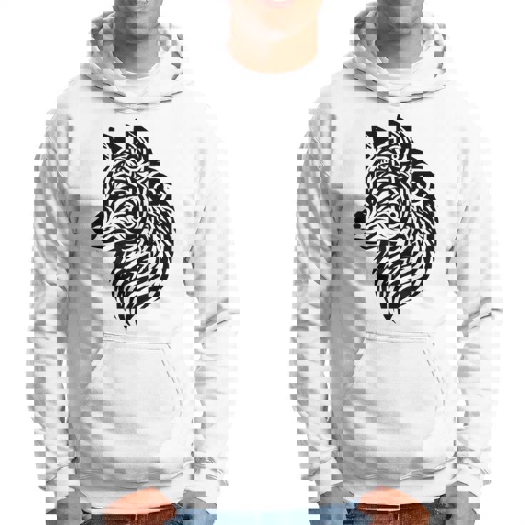 トライバルウルフ ポリネシア部族 マオリ柄 オオカミ パーカー