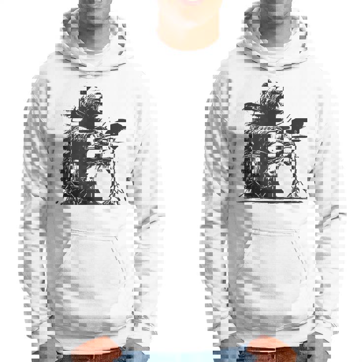 ドラマー ドラムキット クマの演奏 ドラムキット ミュージシャン パーカー