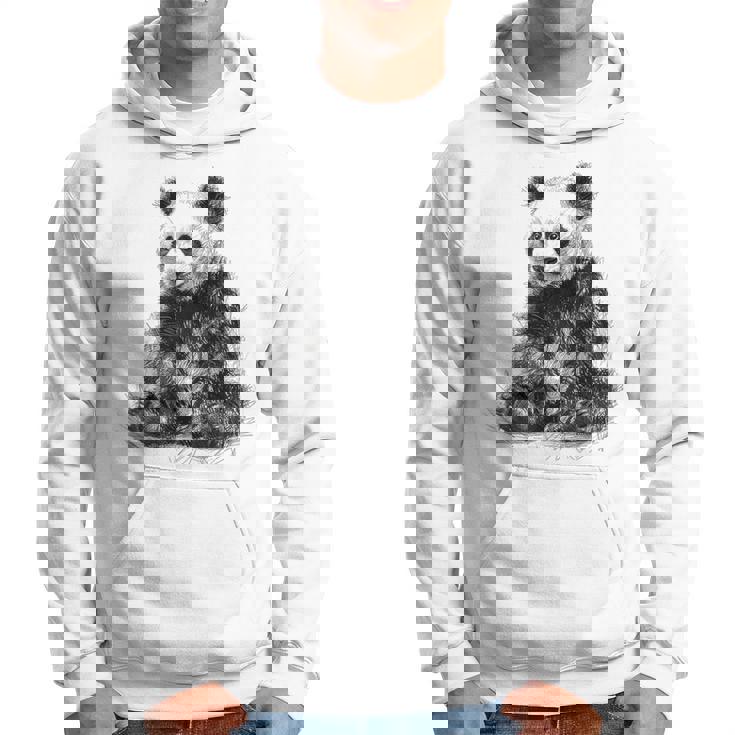 パンダ アニマルプリント グラフィック デッサン アート 絵画 パンダ パーカー