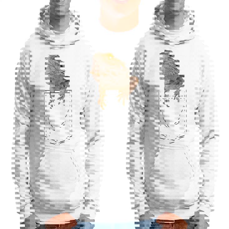 ヒゲのあるドラゴンリザード 爬虫類フェイクポケット パーカー