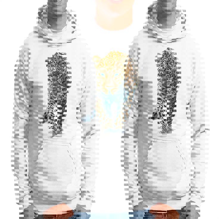 ヒョウ アニマルプリント モチーフ 描画 ポートレート ヒョウ パーカー