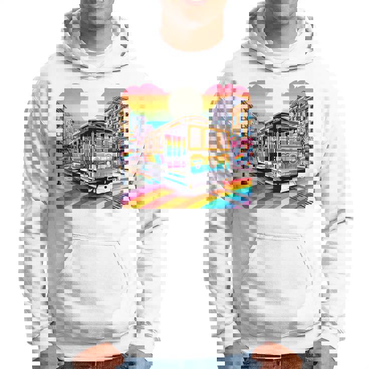 ビンテージ サンフランシスコ ケーブルカーf カストロ カリフォルニア Lgbtq 長袖tシャツ パーカー