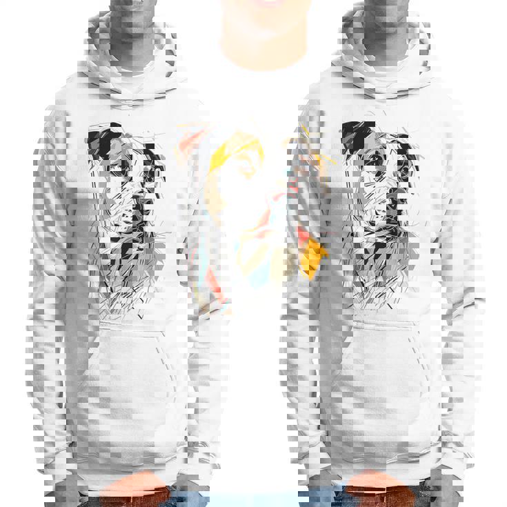 ピットブル 抽象 ペット お絵かき イラスト 動物 ピットブル パーカー