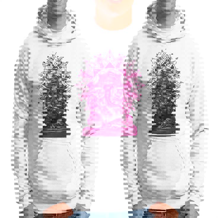 ピンク 象 ヒンドゥー教 ガネーシャ オーナメント パーカー