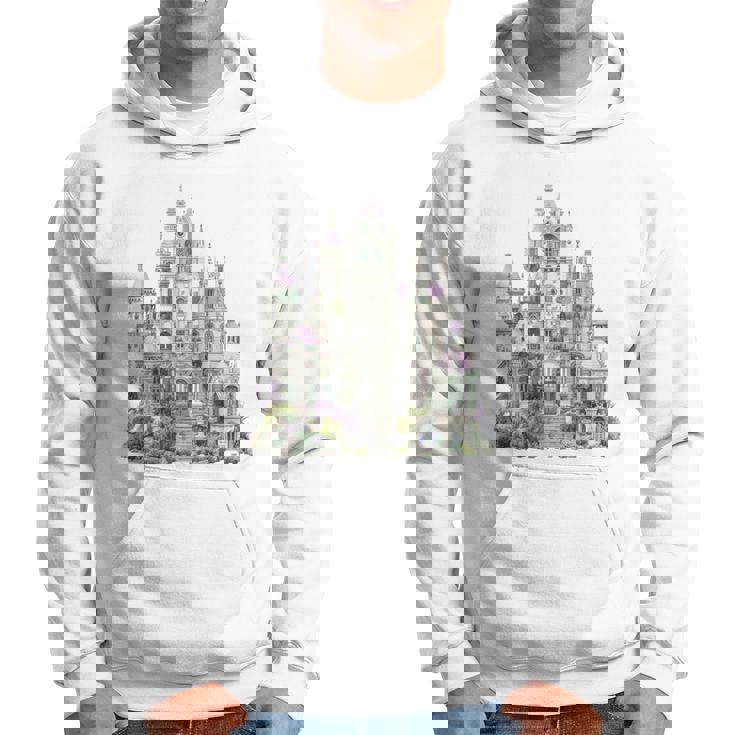 ファンタジーゴシックヴィクトリア朝の城 長袖tシャツ パーカー