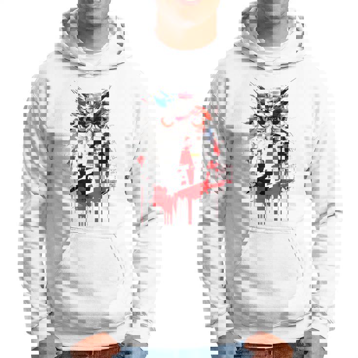 フクロウ アート 絵画 抽象 動物 描画 グラフィック フクロウ パーカー