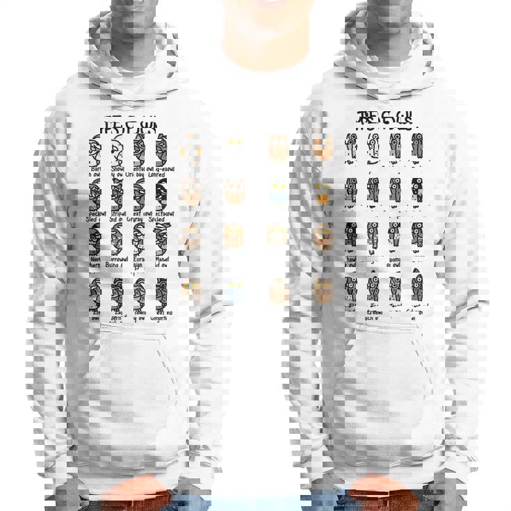 フクロウのコレクションタイプ かわいいフクロウ愛好家向け パーカー