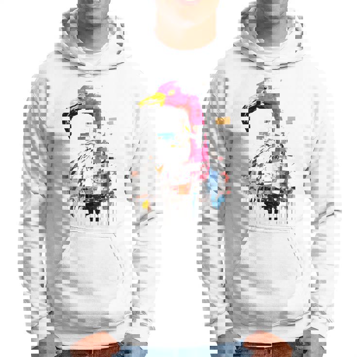 フラミンゴ 鮮やかな色 芸術的な野生動物の表現 パーカー