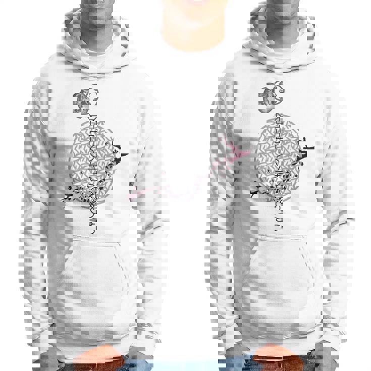 ホツマ文字 ヲシテ文字 フラワーオブライフ とほかみえみため とほかみゑひため 桜 月 アウワ 開運 言霊 宇宙 お守り パーカー