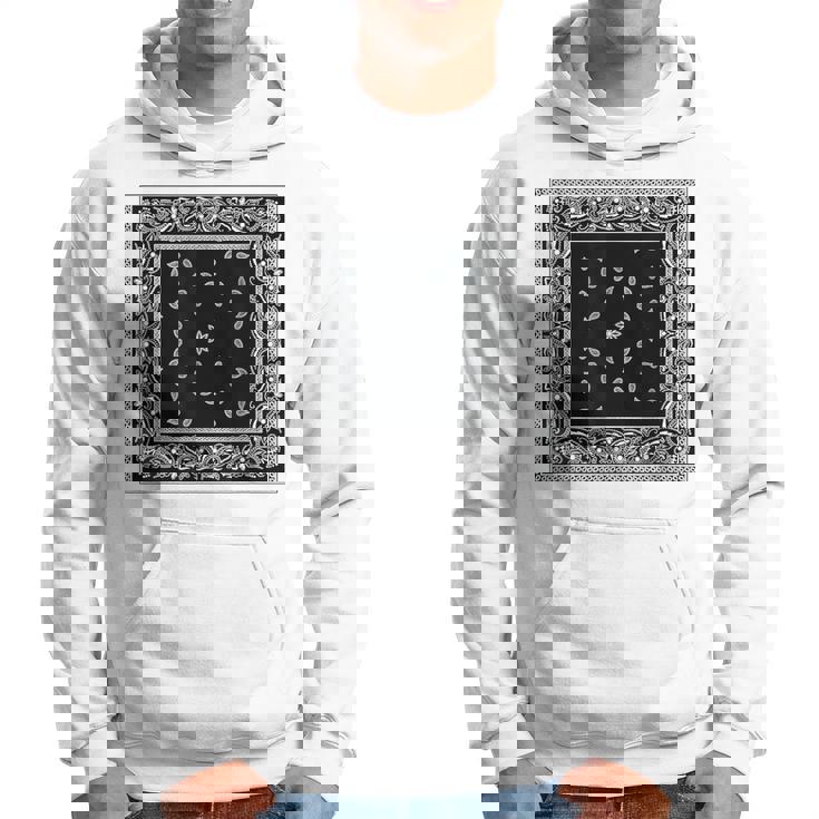 ホワイトブラックバンダナプリントtシャツ ペイズリー柄 パーカー