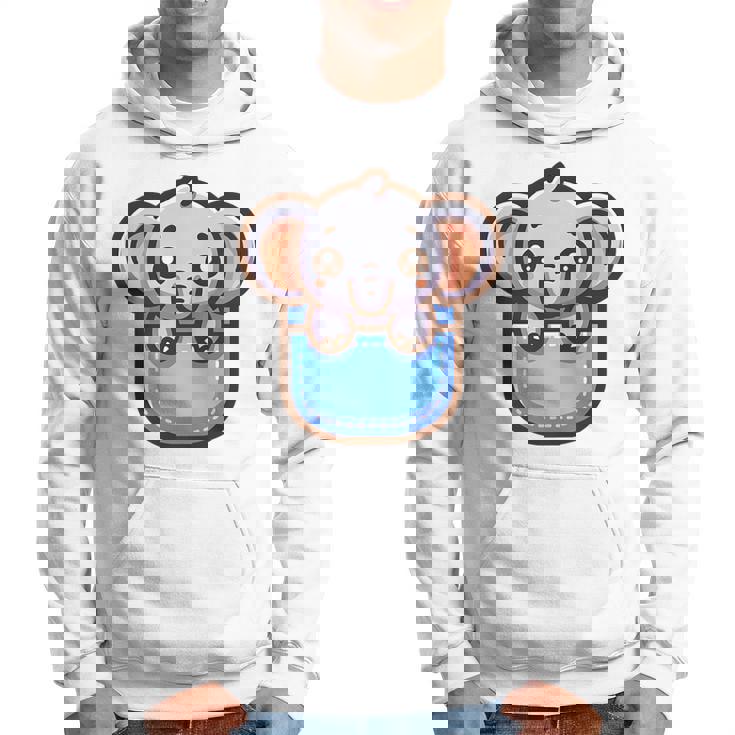 ポケットに入ったかわいい象 パーカー