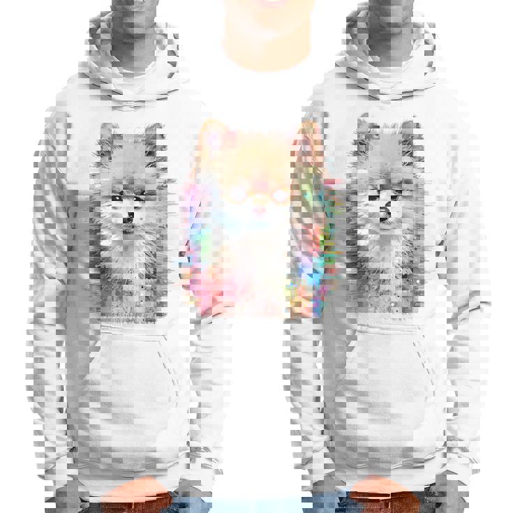 ポメラニアン 抽象画 グラフィック 絵画 動物 ポメラニアン パーカー