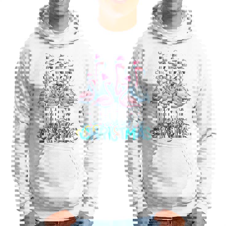 メリークリスマス フラミンゴスクワッド トロピカルスタイル 長袖tシャツ パーカー