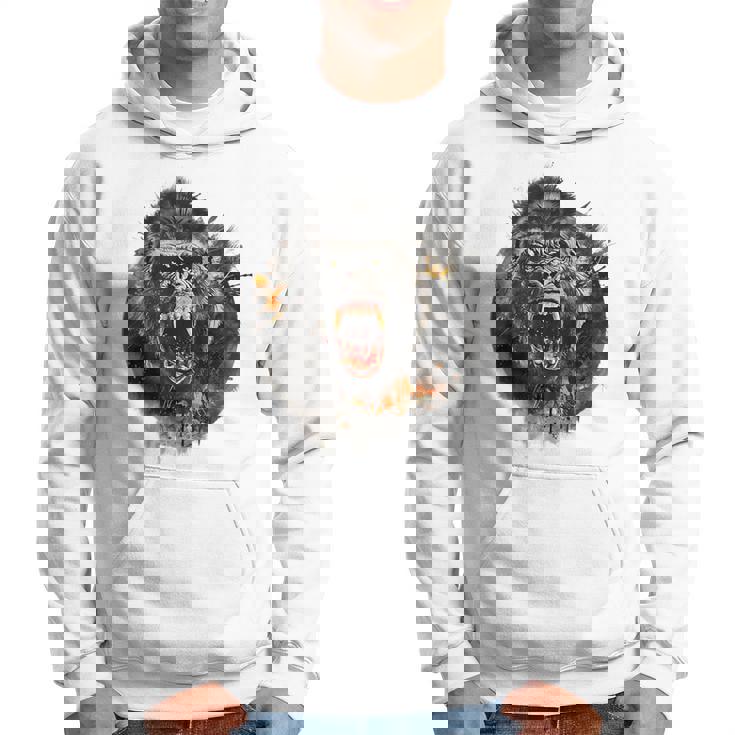 モンキー ゴリラ シルバーバック アニマル スプラッシュ グラフィティ アート パーカー