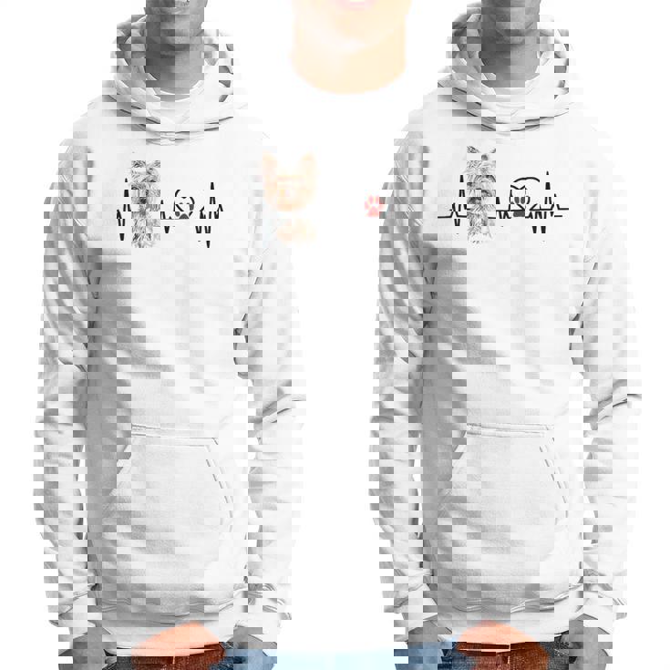 ヨークシャーテリア 心電図 ハートビート ハートライン 犬好き パーカー