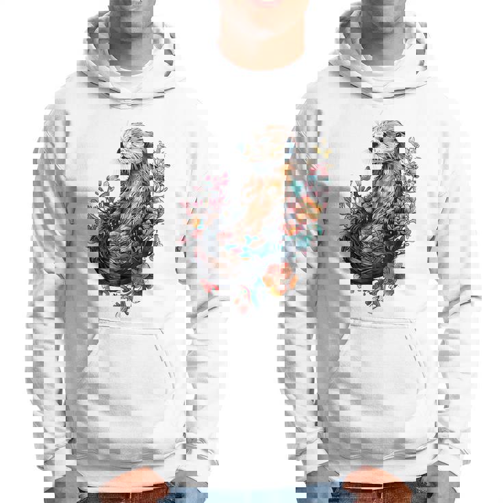 ラッコ フローラルアクセント パーカー