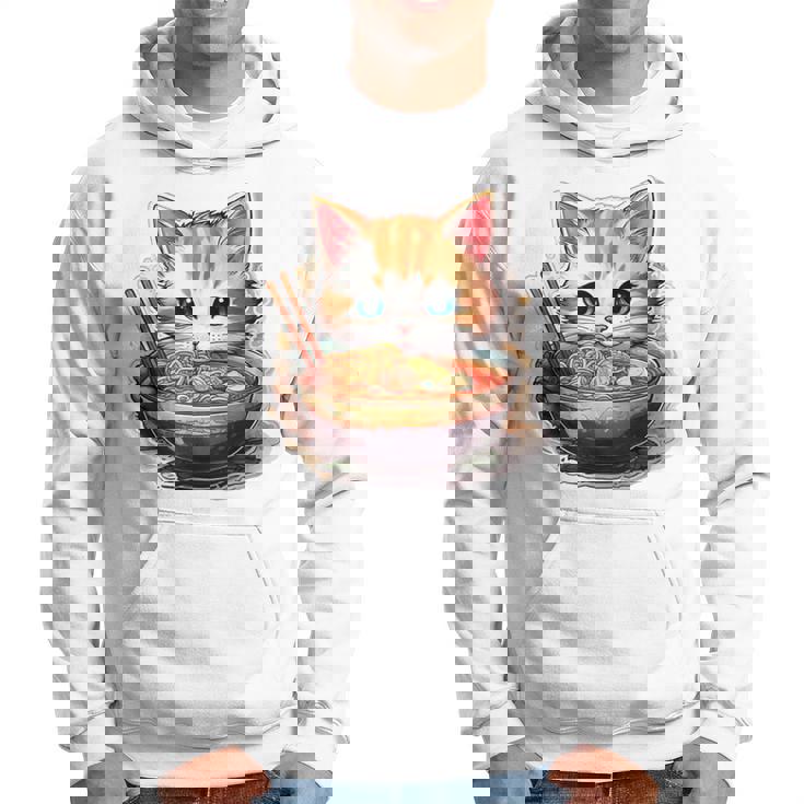 ラーメンを食べている子猫 パーカー