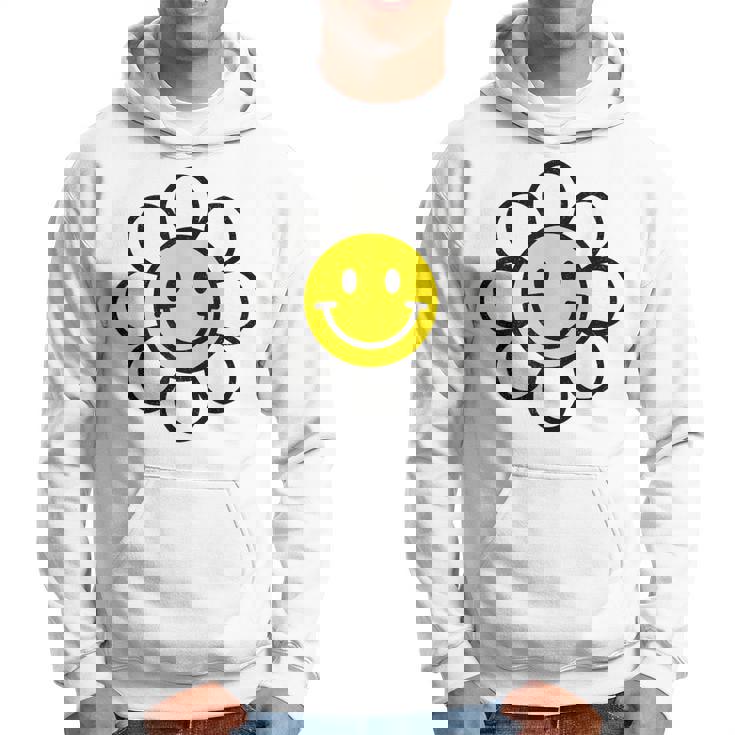 レトロ ヴィンテージ イエロー ハッピー スマイル スマイル フェイス デイジーフラワー パーカー