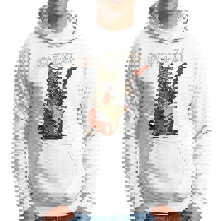 ロックンロール ギター 猫 ビンテージ Rock ギタリスト 猫 長袖tシャツ パーカー