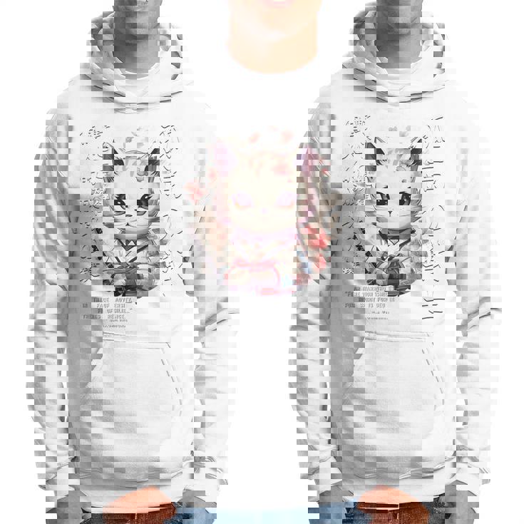 バックプリント 侍 猫戦士 日本人 忍者 キティ カワイイ パーカー