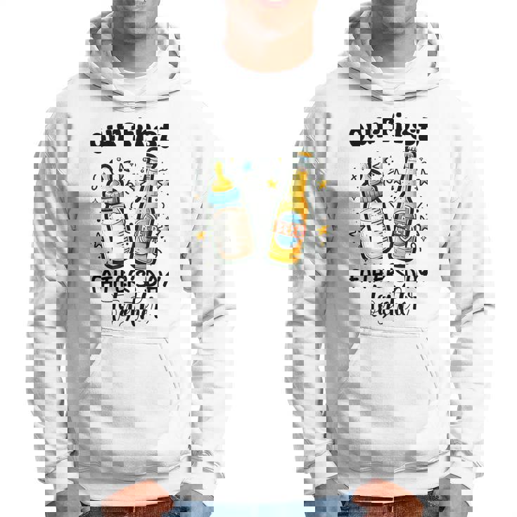 初めての父の日一緒に面白いお父さんと赤ちゃん パーカー