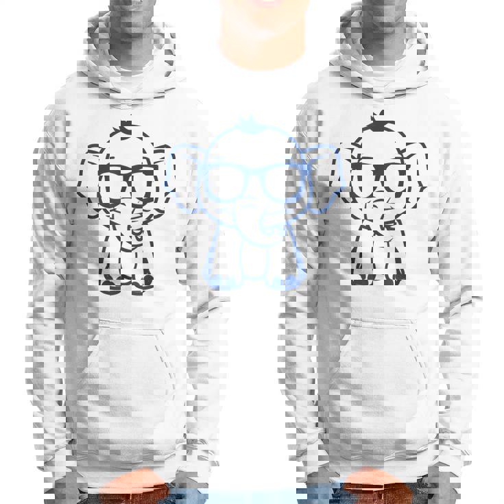 動物かわいいシンプルなサングラスをかけた小さな象の赤ちゃん パーカー