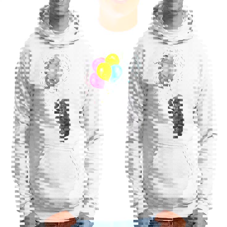 可愛い赤ちゃんのゴリラシルバーバックグラフィックバルーンアートワーク。 パーカー