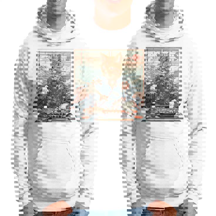 寿司好き ヴィンテージ 子猫 伝統 日本の芸術 猫 長袖tシャツ パーカー