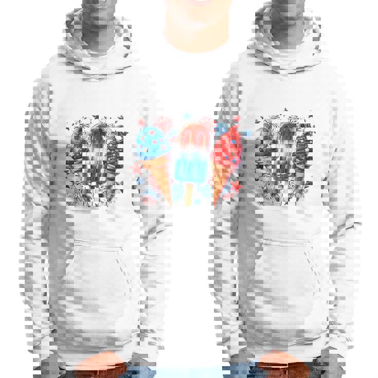 少年 赤 白 青 アメリカ国旗 7月4日 アイスキャンディー 愛国的 長袖tシャツ パーカー