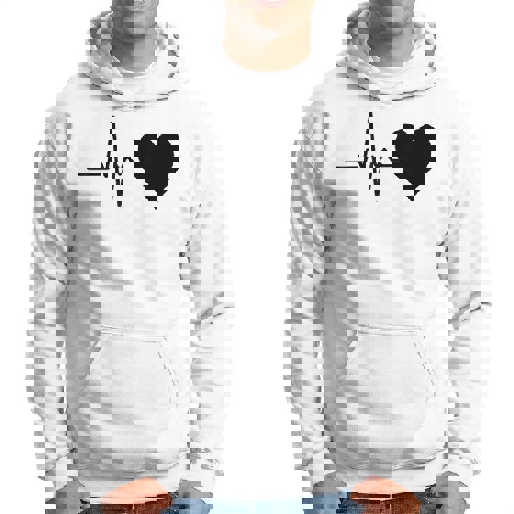 心電図のパターン ハートカラー ブラック パーカー