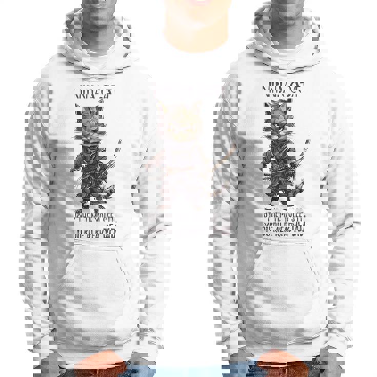 忍者猫、日本のサムライ カワイイ猫タトゥー 面白い パーカー