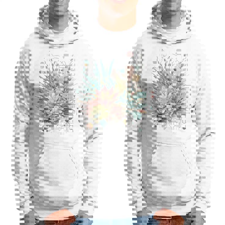 抽象的な幾何学的なボタニカルデザインモダンな植物 多肉植物 パーカー