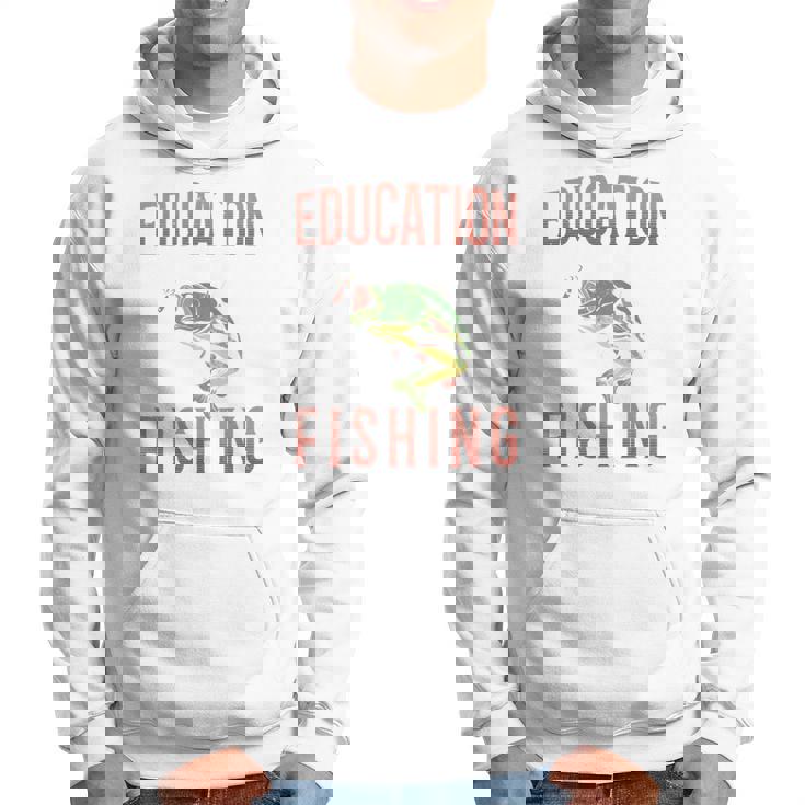 教育は重要ですが、釣りは重要です 面白い 長袖tシャツ パーカー