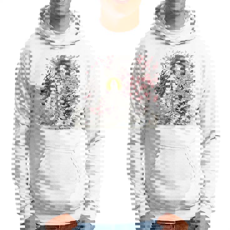 日本 浮世絵 観音菩薩 竜 桜 波 バックプリント パーカー