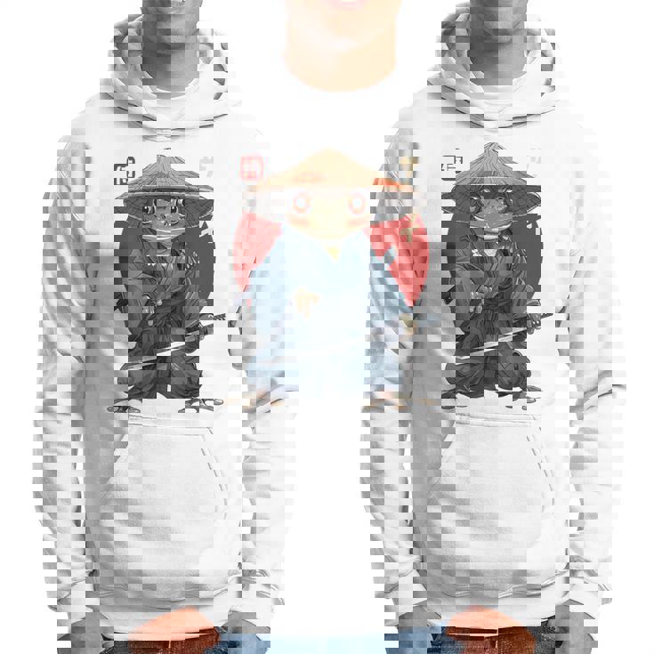 日本の侍カエルの戦士浮世サムライヒキガエルバックプリント。 パーカー