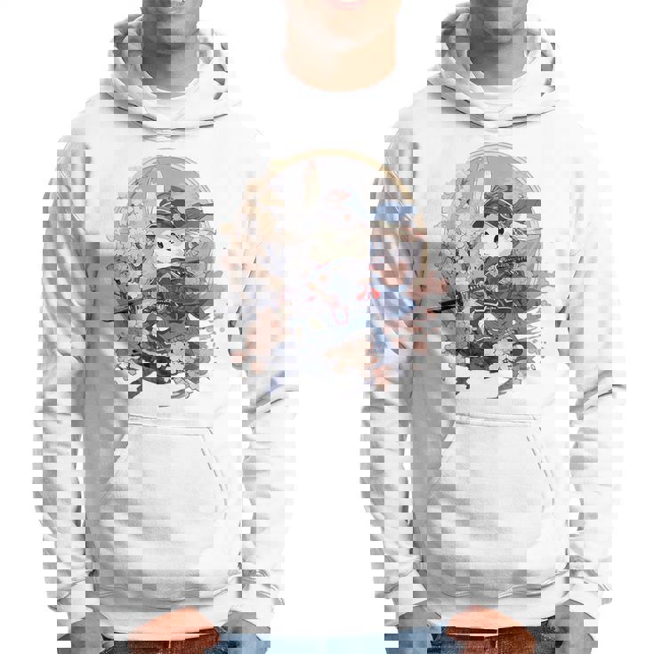 日本美術 うさぎ 忍者 浮世絵 アニメ風 侍うさぎ パーカー