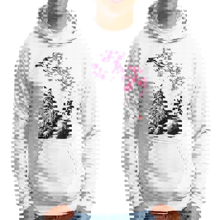 日本美術 メインクーン 猫 桜 桜 パーカー