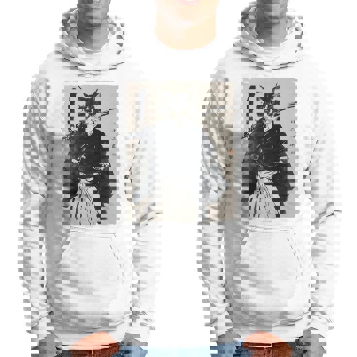 日本美術 猫 忍者 浮世絵 アニメ風 侍猫 長袖tシャツ パーカー