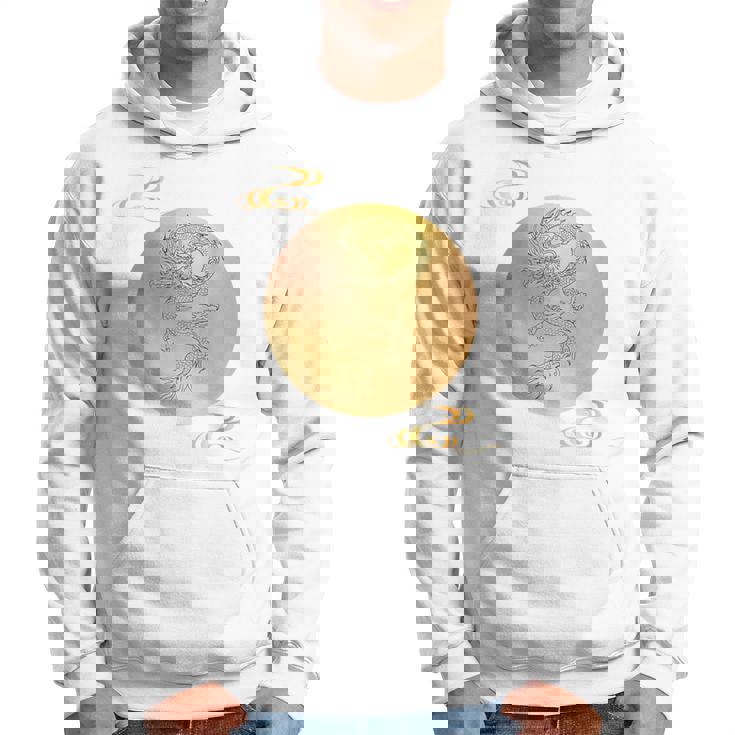 月と龍 満月 龍 パーカー