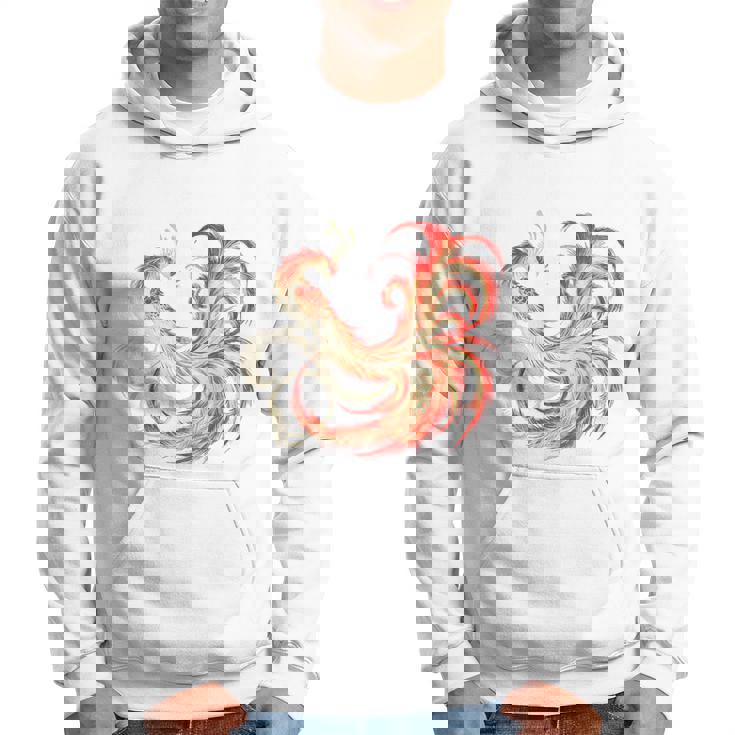 朱雀 不死鳥 火の鳥 フェニックス 漢字 イラスト バックプリント パーカー