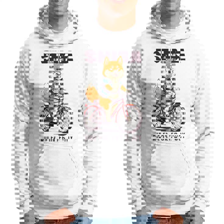 柴犬 いぬ イラスト 柴犬好き 犬好き 自転車 かわいい おもしろ レトロ Ride For Life's Joy 長袖tシャツ パーカー