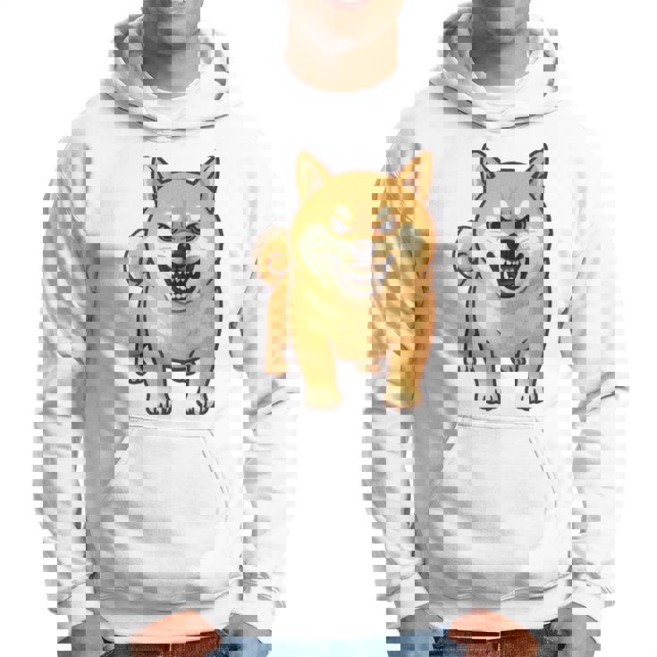 柴犬 犬 ムキッ ムキ顔 水彩 我慢の限界 怒る犬 イラスト おもしろ 長袖tシャツ パーカー