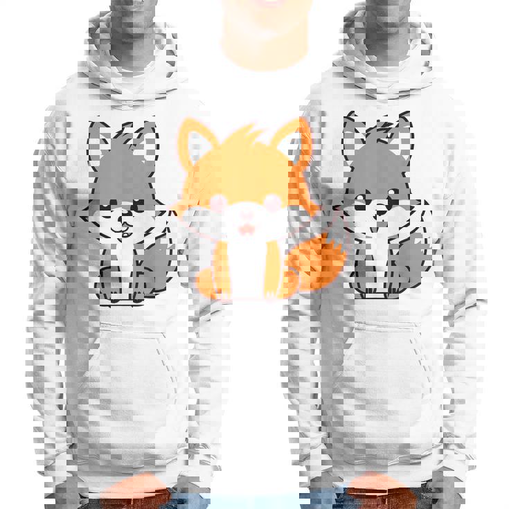 森のかわいい面白いキツネの子動物は小さなキツネが大好きです パーカー