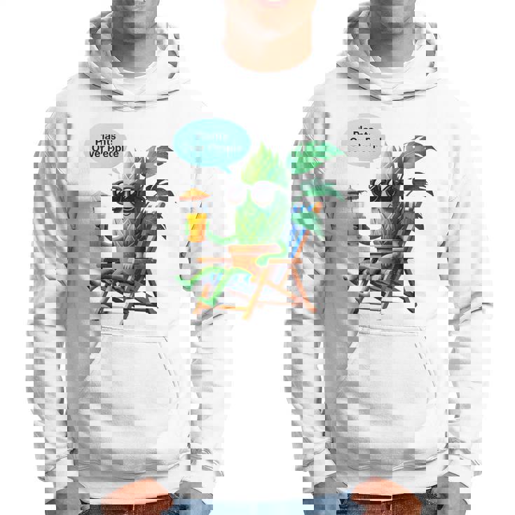 植物より人間 長袖tシャツ パーカー