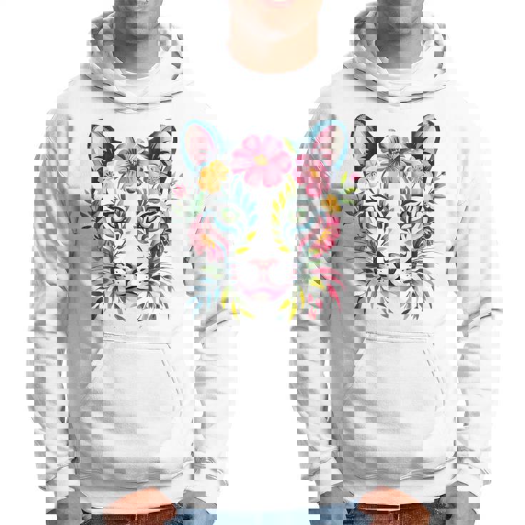 水彩ファンタジー風プーマの花 パーカー