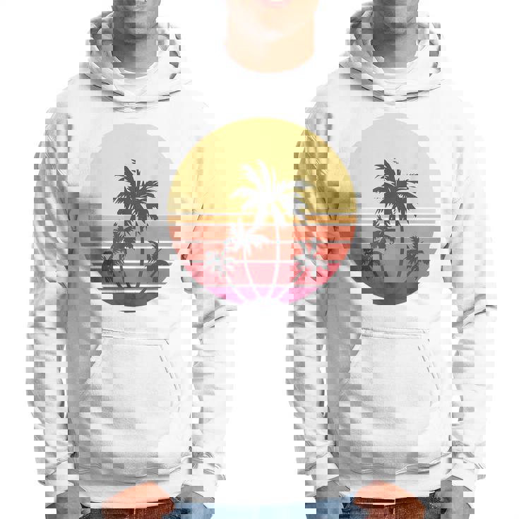 涼しい 夏休み メンズ レディース サンセット ビーチ ヤシの木 パーカー