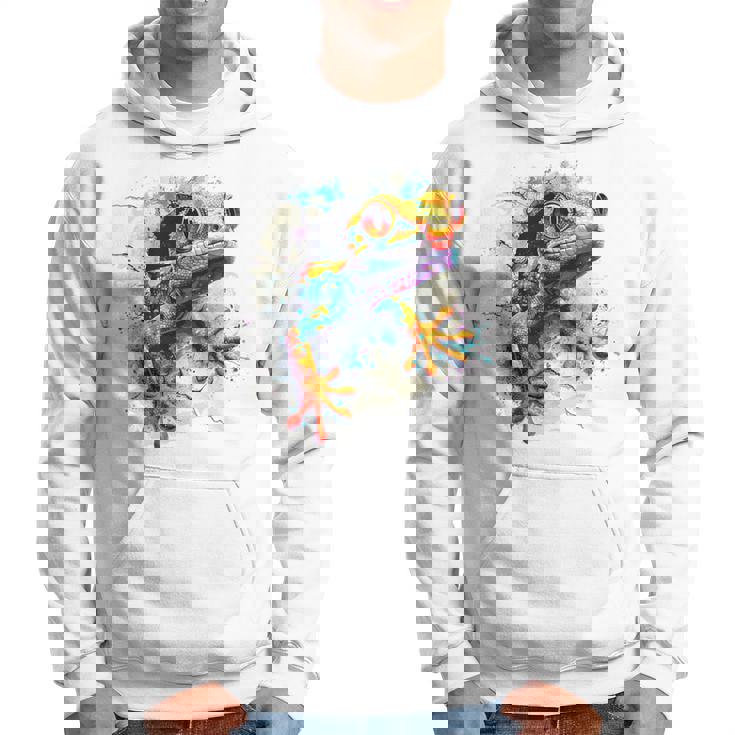 爬虫類とカラフルなヤモリ パーカー