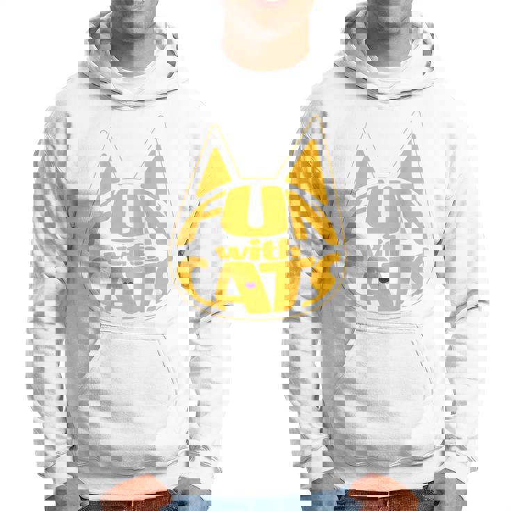 猫と一緒に楽しい！ バックプリント かわいい ねこ好き おもしろ パーカー