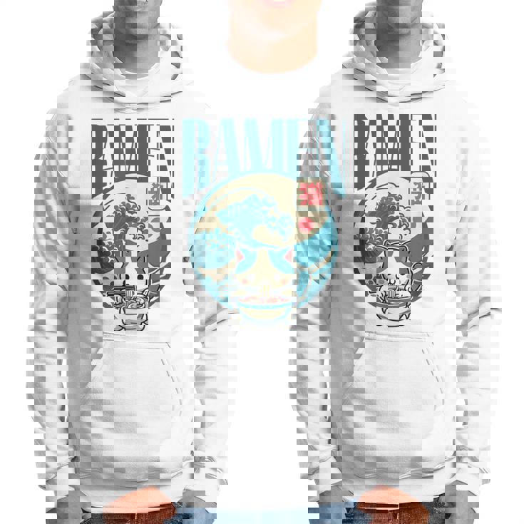 猫食べるラーメン キッズ&大人、日本の神奈川波ラーメン パーカー